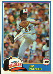 1981 Topps Baseball Cards      210     Jim Palmer